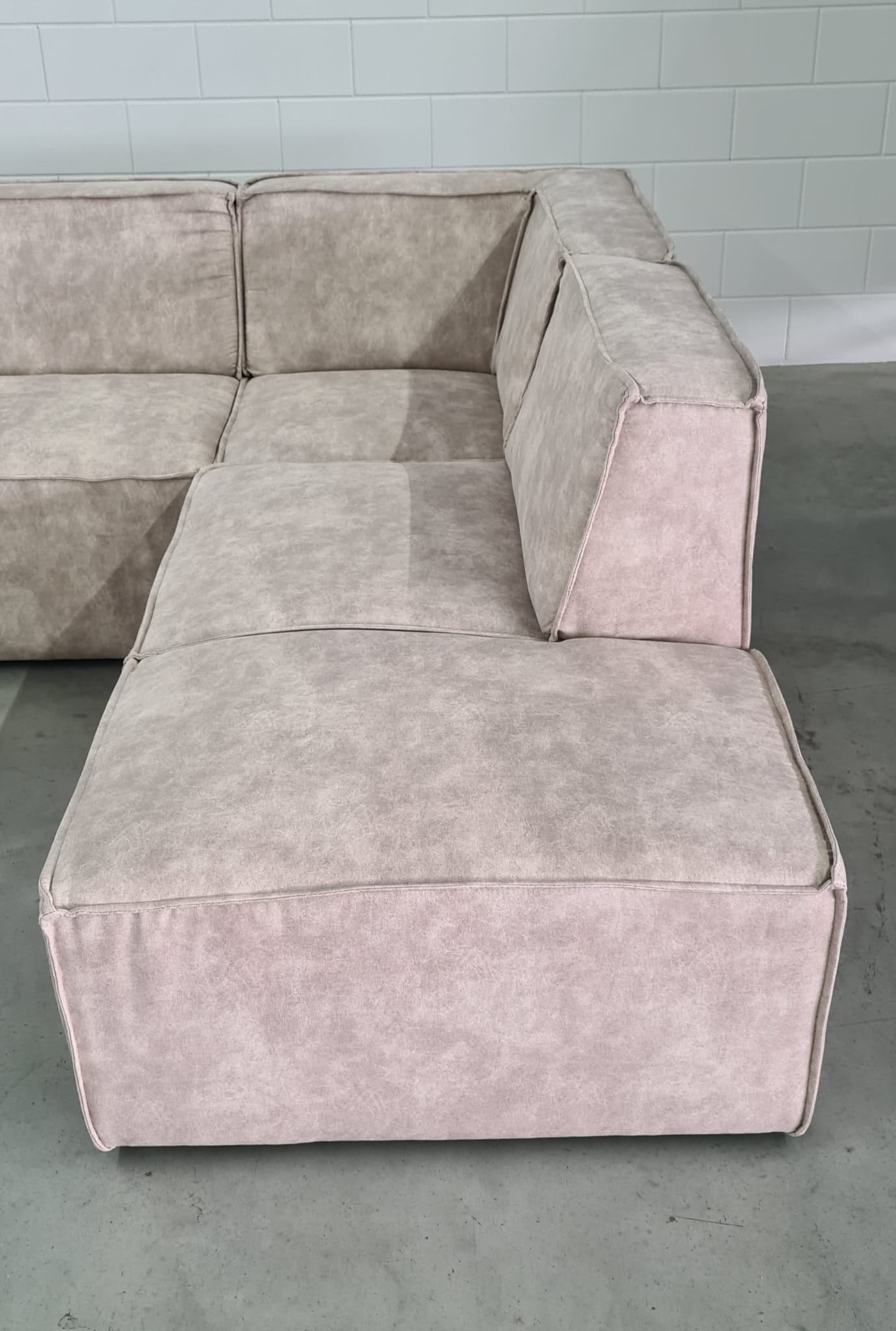TRAVIS - HOEKBANK RECHTS - BEIGE LEDER