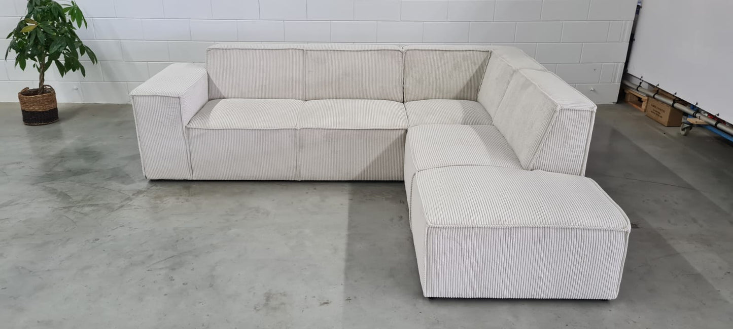 RIBSTOF BEIGE | HOEKBANK | LOUNGEBANK