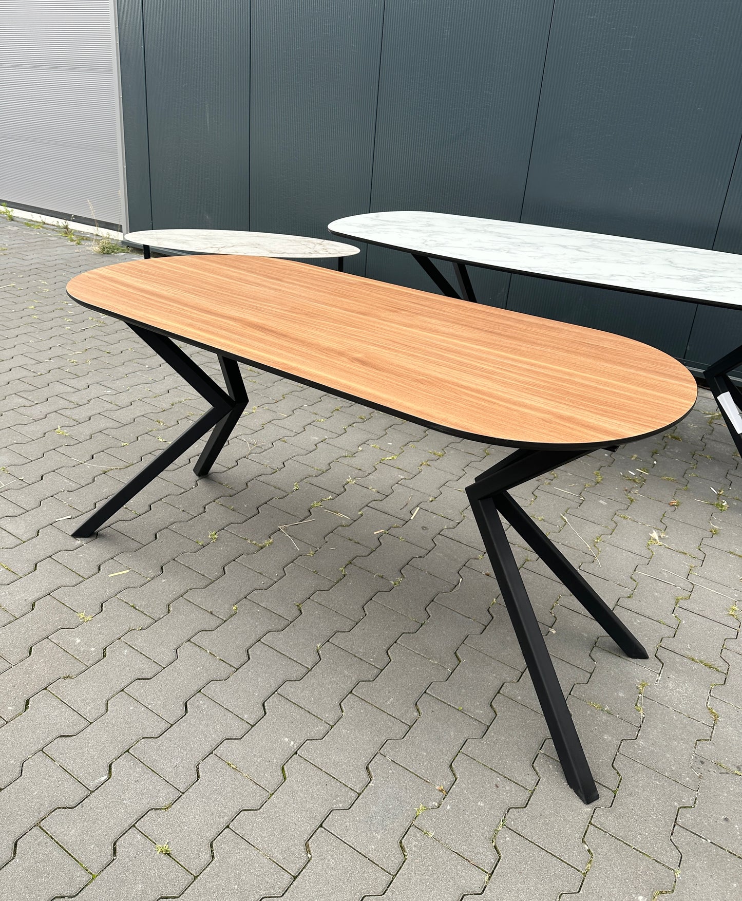 DEENS OVAAL | STALEN POTEN | HOUT | EETTAFEL | TAFEL