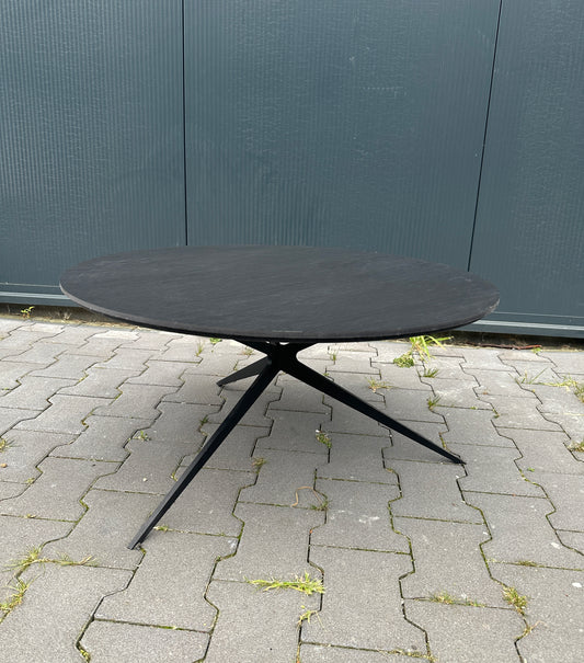 SALONTAFEL | BIJZETTAFEL | SIDETABLE | ZWART | STALEN X-POTEN | KRUISPOTEN | COFFEETABLE