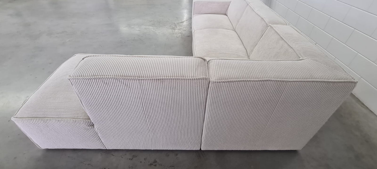 RIBSTOF BEIGE | HOEKBANK | LOUNGEBANK